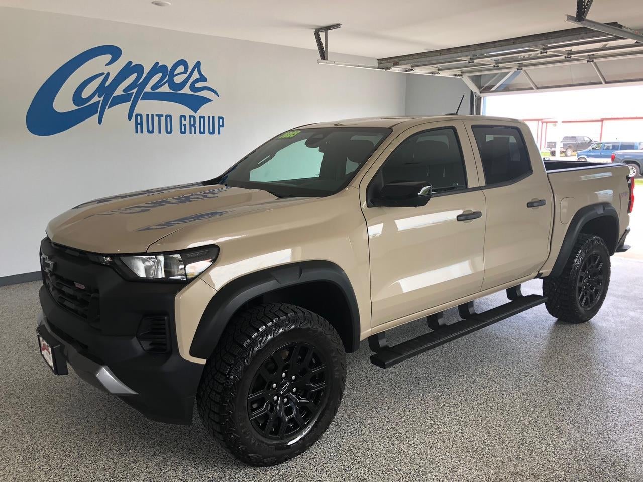 2023 Chevrolet Colorado Trail Boss in Sand Dune Metallic — front three-quarter view