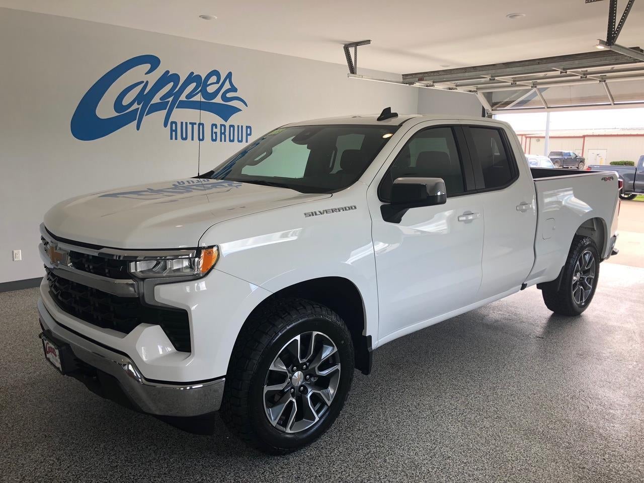 2023 Chevrolet Silverado 1500 LT in Summit White — front three-quarter view