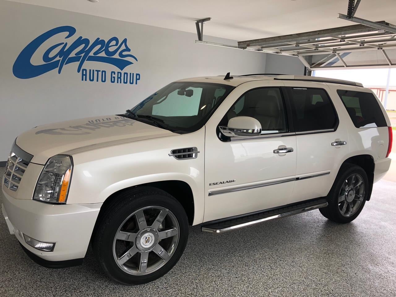 2011 Cadillac Escalade Premium in White Diamond Tricoat — front three-quarter view