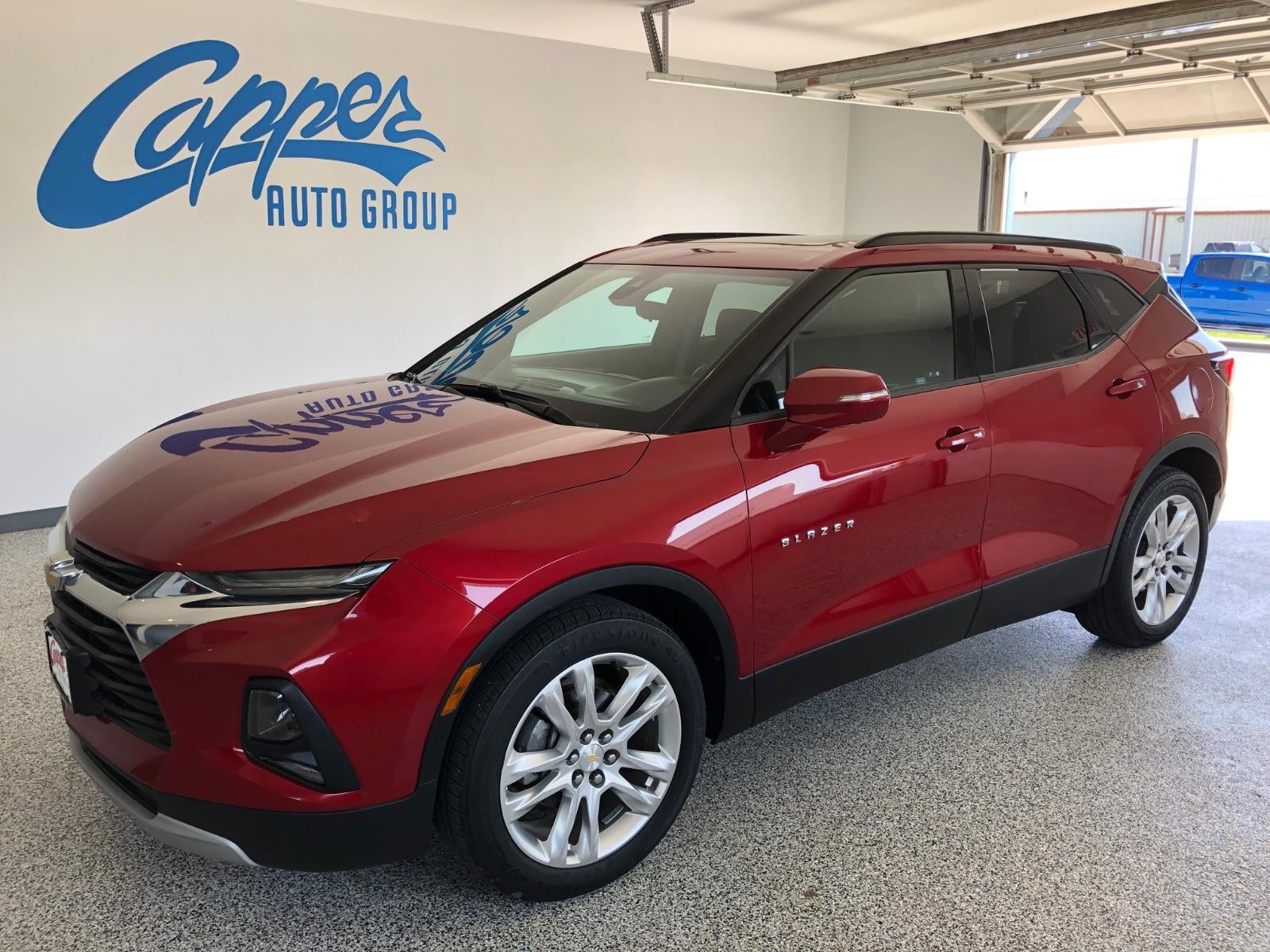 2019 Chevrolet Blazer 3LT in Cajun Red Tintcoat — front three-quarter view