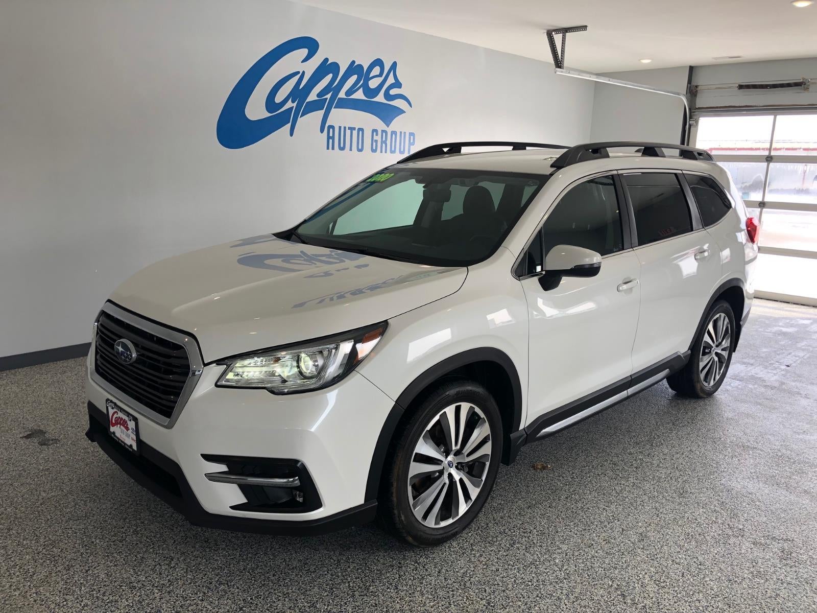 2020 Subaru Ascent Limited in Crystal Wh — front three-quarter view