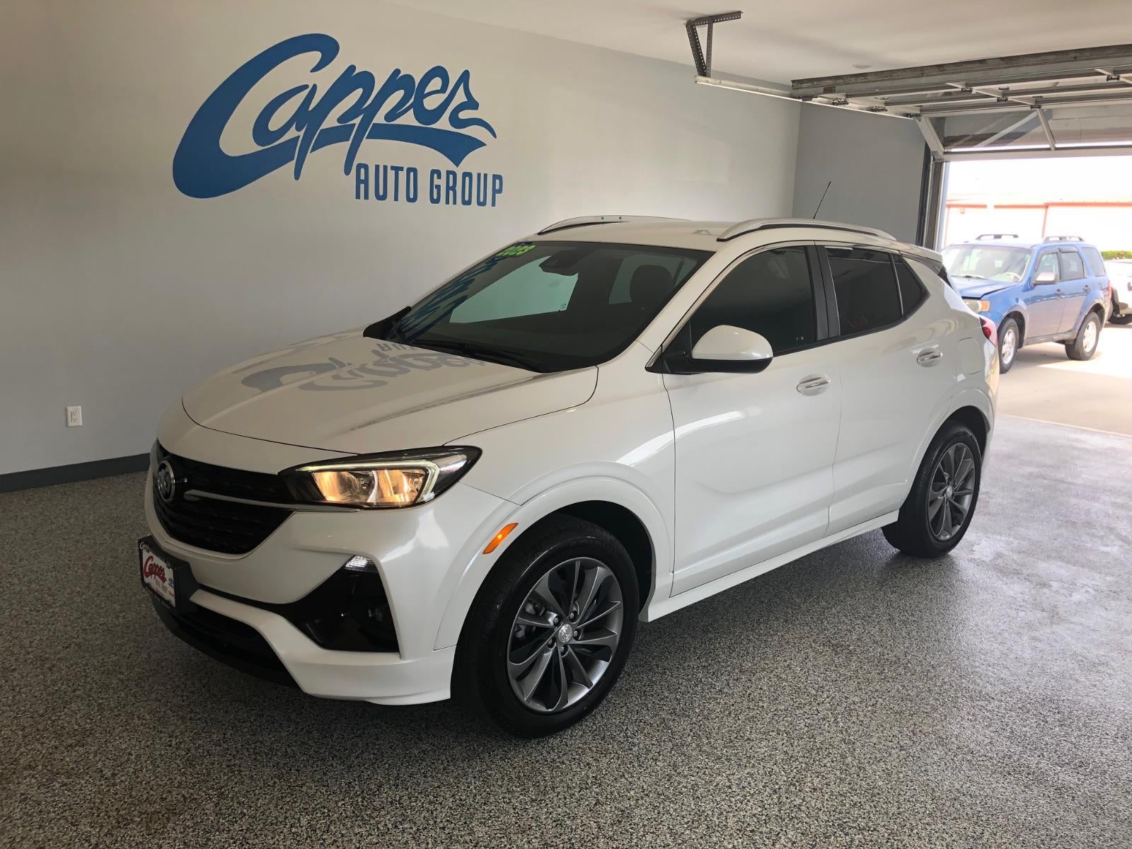 2023 Buick Encore GX Select in White Frost Tricoat — front three-quarter view
